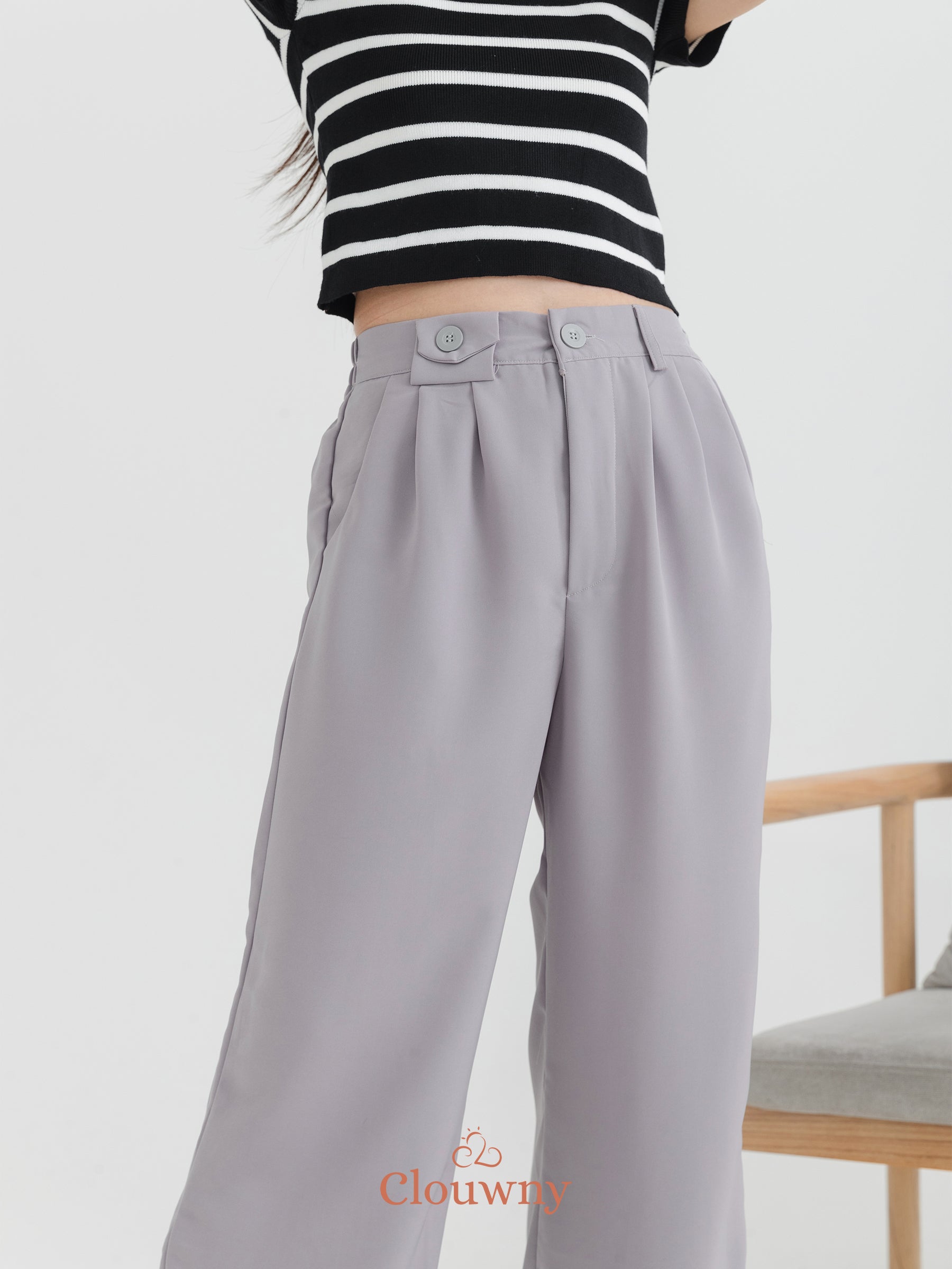 Karea Mini Pocket Pants - Light Grey